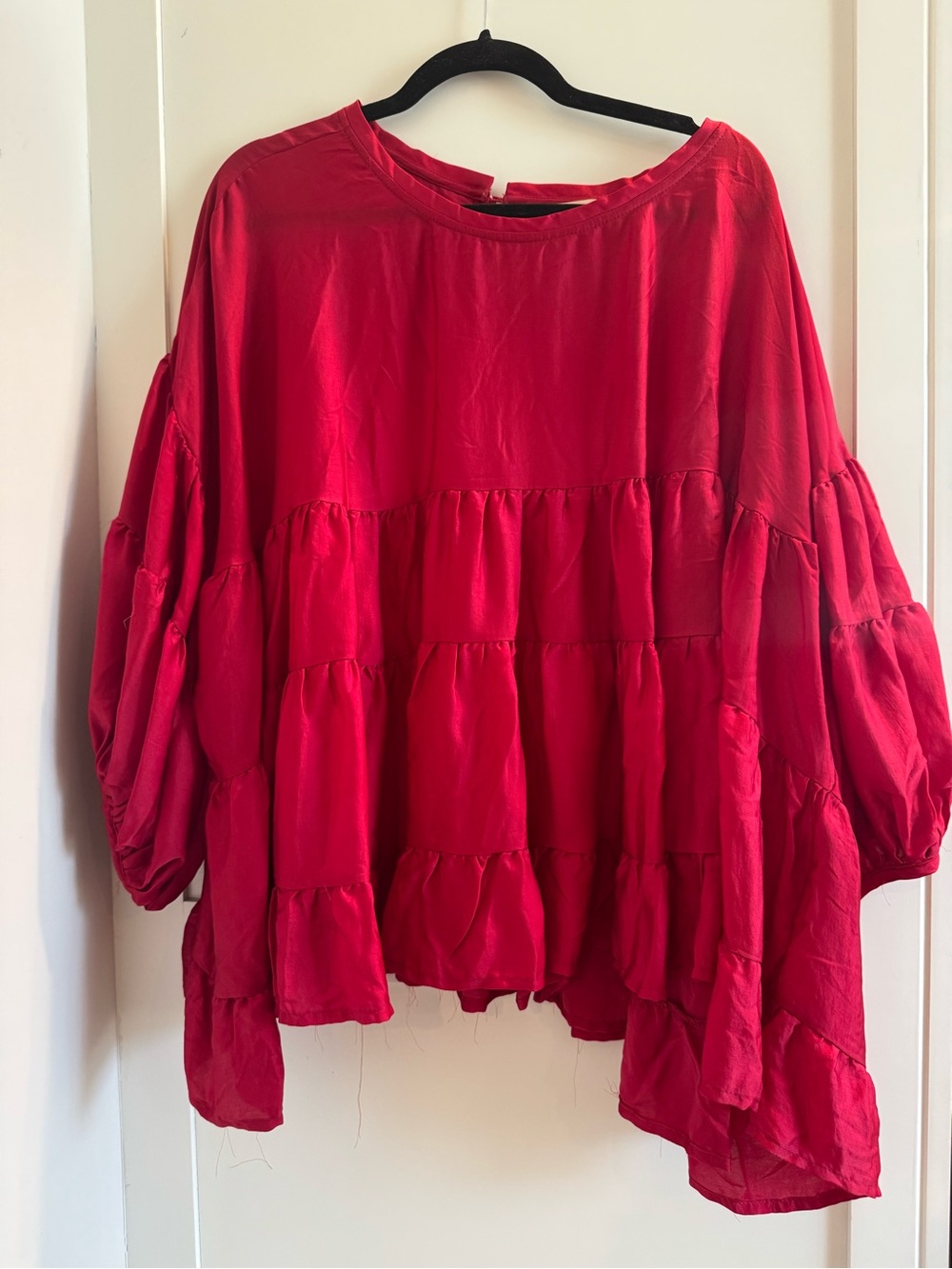 Impressions Red Tiered Peasant Tunic